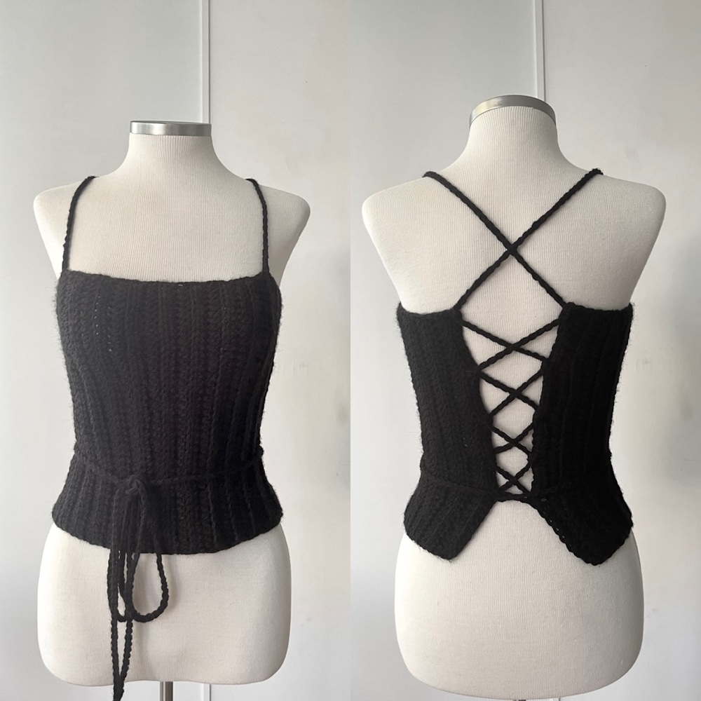 Crochet strappy back top